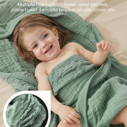 6 PCS Baby Towels and Washcloths Set, 2 PCS Baby Hooded Towels & 4 PCS Washcloths Set, Ultra Soft & Highly Absorbent Bath Bath Towel for Newborn, Infant & Toddler, Shower Gifts Essentials