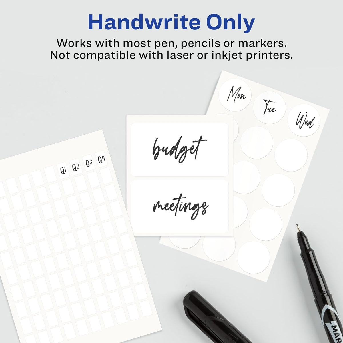 Multi-Use Removable Labels, 1" x 3", White, Non-Printable, 72 Blank Labels Total - photo 3
