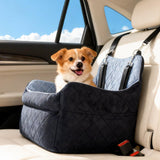 Elevated Dog Car Seat for Small Dogs with Leash