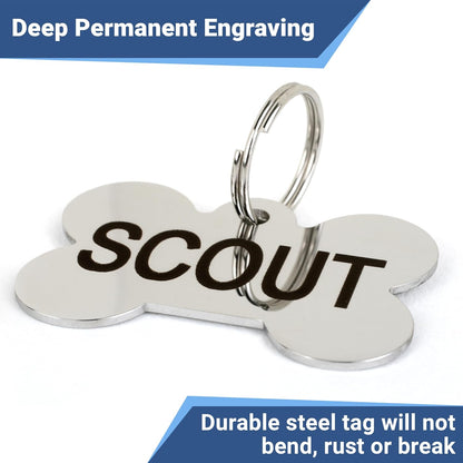 Stainless Steel Pet ID Tags, Personalized Dog Tags and Cat Tags, up to 8 Lines of Custom Text, Engraved - photo 3