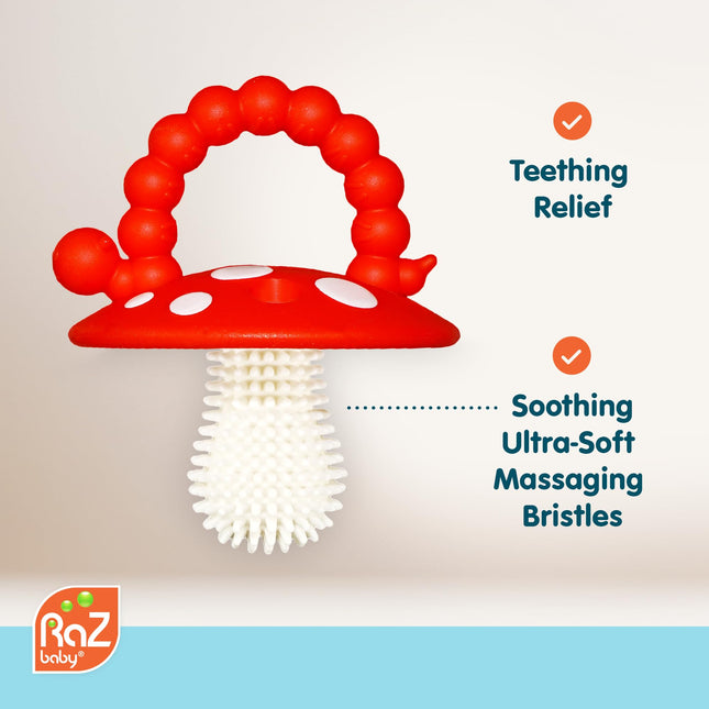 Soft Silicone Infant & Baby 3M+ Teether Toy Massaging Bristles Teething Pacifier - Soothes Sore Gums  - photo 2
