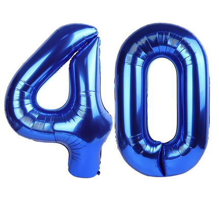 Number Balloons 5 Balloon Blue Birthday Decorations for Men Party, 40 Inch