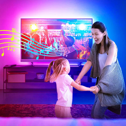 LED Lights for TV, 16.4ft LED Lights for 45-75 Inch TVs, RGB TV Backlight Behind, Music Sync Bluetooth APP & Remote Control Strip Lights USB Powered for Bedroom, Gaming, Home Décor