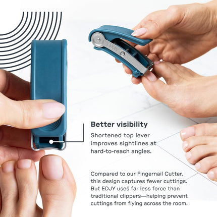 EDJY Toenail Cutter - Precision Stainless Steel Nail Cutter for Toenails | Sharp Blade, Ergonomic Design, Durable & Rust-Resistant | Ideal for Men and Women | EDJY Blue