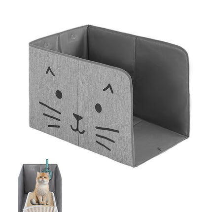 Waterproof Cat Litter Box Enclosure Splash Guard with Removable Mat, Cat Box Enclosure with 2 Hooks for Scoop, Anti-Leakage, Dust Control, Easy to Clean-24.02 x 16.14 x 16.14 inches