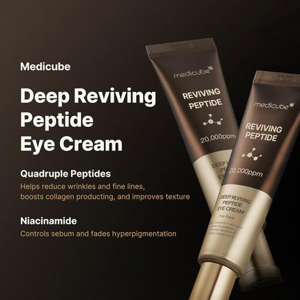 medicube Eye Serum with Deep Reviving Peptide | Eye Treatment Serum with Multi Peptides, Niacinamide & Squalane | Reduces Signs of Aging and FIne Lines | Korean Skincare, 1.01 fl.oz