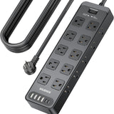 20 Outlet Power Strip with USB C,6Ft Extension Cord with Multiple Outlets