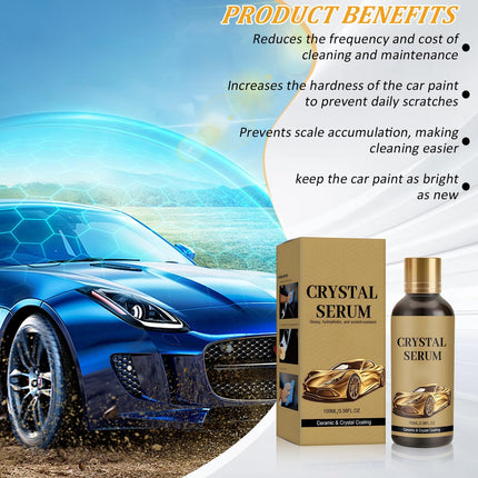 2Pcs PTZ Crystal Serum for Cars,PTZ Advanced Graphene Ceramic Coating for Cars,9H Graphene Coating for Auto Car Detailing,Quick Effect Car Coating Spray,Nano Coat Restore for Paint,Glass & Wheel
