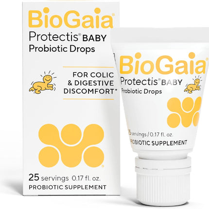 BioGaia Protectis Baby Probiotic Drops | Baby Essentials for Colic & Gas Relief | Safe for Newborns | Ease Crying, Fussing, Colic, Gas, Spit-ups & Constipation | No Dairy, Soy & Gluten | 5mL