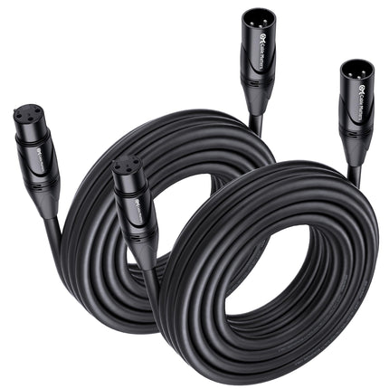 2-Pack XLR to XLR Cable, Microphone Cable, M-F, 3ft