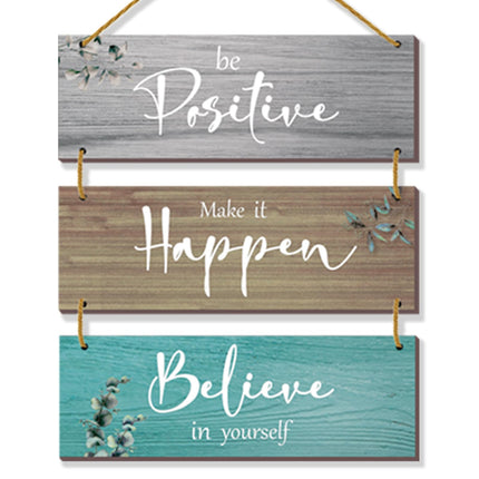 3 Pcs Office Wall Decor Inspirational Rustic Motivational Plaques With Sayings Wooden Farmhouse Positive Hangings for Home Bathroom Bedroom Kitchen(Fresh 12x4inch)