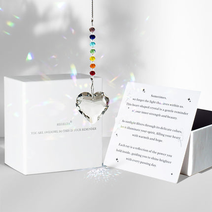 Regalos de calcetín navideño para mujer, adorno atrapasol de cristal