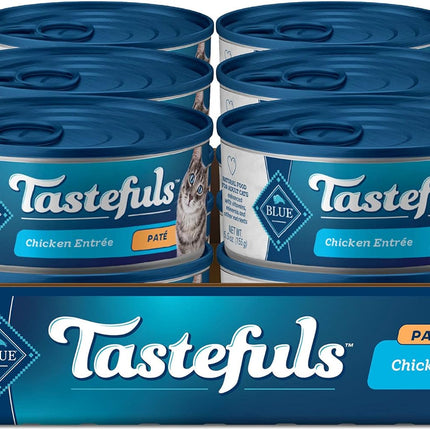 Blue Buffalo Tastefuls Flaked Chicken Pate Natural Wet Food for Adult Cats, 5.5 oz., Case of 12