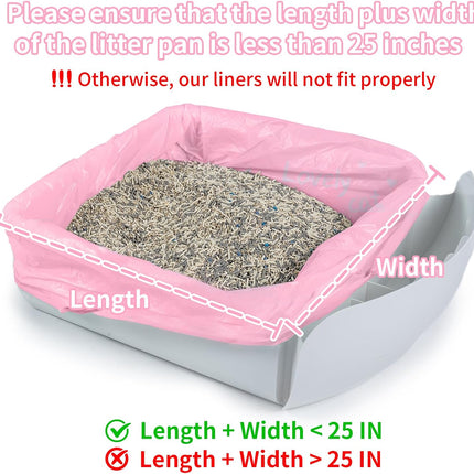 ANWA 40 Count Cat Litter Box Liners for Automatic Cat Litter Box and Litter Box Robot 4/5, Heavy-Duty, Extra Thick, Pink