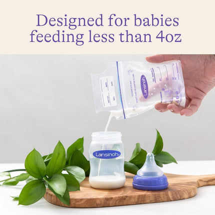 Lansinoh Breastmilk Storage Bags, 50 Count, Baby Essentials, Fast Freeze & Thaw Breast Milk Bags for Baby Bottle Feeding, Strength & Stretch, 4 Ounce
