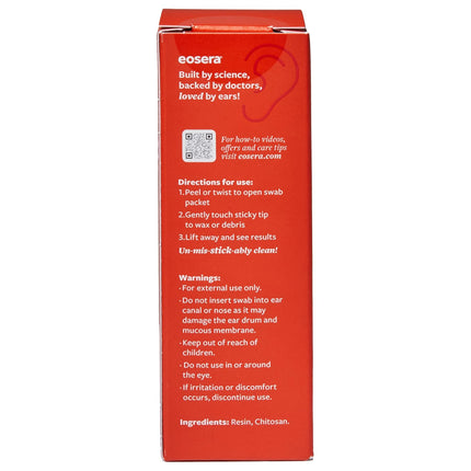 eosera Stickeeze Ear Cleaning Swabs - 30 Adhesive Swabs for Hygiene - Safe for Outer Ear, Hearing Aids & Earbuds