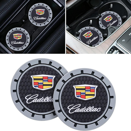 Car Cup Coaster, 2PCS Universal Non-Slip Cup Holders, Compatible with Cadillac Series Car Cup Holder Coasters，Car Drink Coaster Holder Accessory, Black