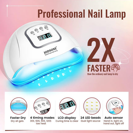 Gel Nail Polish Kit with U V Light 32 Colors Gel Polish Nail + 4 Functional Adhesive Bottles Kit Soak - photo 5
