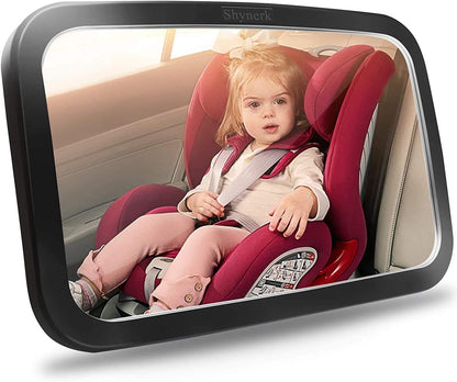 Baby Car Mirror, Safety Car Seat Mirror for Rear Facing Infant with Wide Crystal Clear View, Shatterproof, 360°
