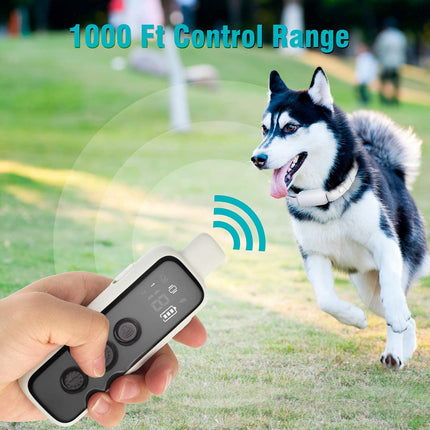 Shock Collar for Dogs - Waterproof Rechargeable Dog Electric Training Collar with Remote for Small Medium Large Dogs with Beep, Vibration, Safe Shock Modes (8-120 Lbs) (Grey)