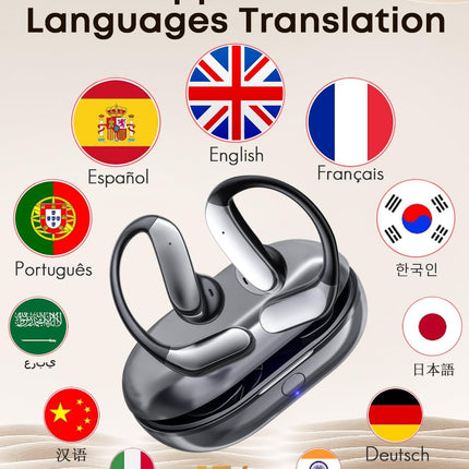 Translation Earbuds, Ai Translation Earbuds Real Time, Translation Earbuds with 174 Languages & 90H Playtime, Bluetooth 6.1, Clear Mic, Wireless Earbuds for Business, Travel & Meetings
