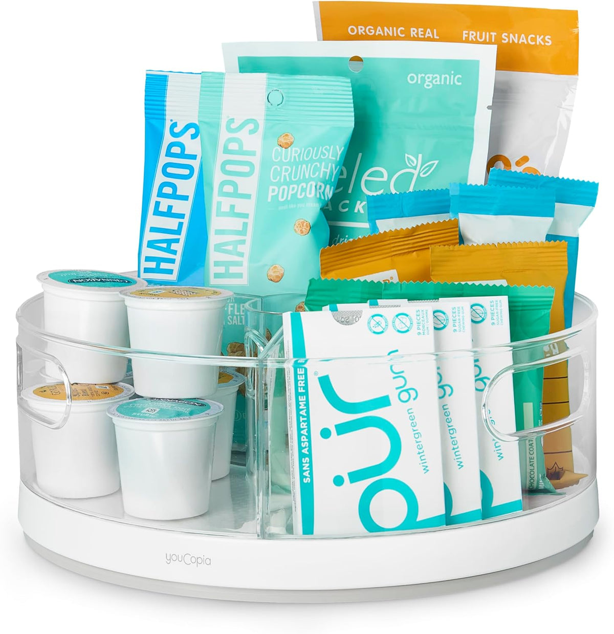 YouCopia Crazy Susan Lazy Susan Organizer 3 clear bins rotating