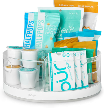 YouCopia Crazy Susan Lazy Susan Organizer 3 clear bins rotating