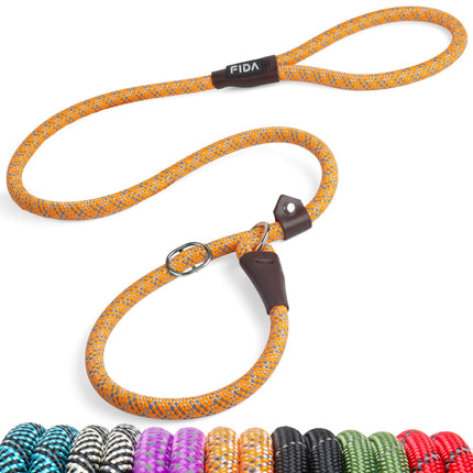 Durable Slip Lead Dog Leash, 6 FT x 1/2" Dog Training Leash, Black