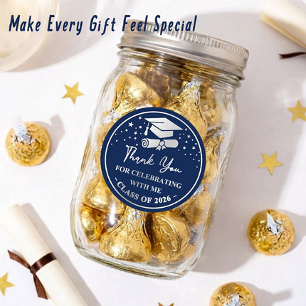Graduation Stickers 2026 Thank You Class of 2026 Stickers, 60PCS 2 Inch Round Envelope Seals for Graduation, for Envelopes, Invitations, Party Favors, Gift Wrapping Decorations