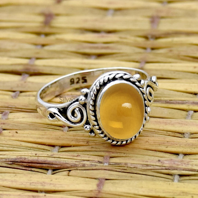 925 Sterling Silver Women's Emerald Bezel Statement Ring