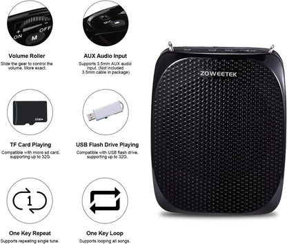 Portable Rechargeable Mini Voice Amplifier for Teachers with Wired Microphone Headset and - photo 5