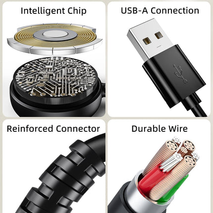 1FT for Samsung Galaxy Watch Charger Compatible with Watch 8/8 Classic/Ultra/7/6/6 Classic/5/5 Pro/4/4 Classic/3/Active/FE USB A Magnetic Fast Charging