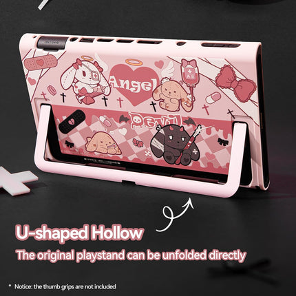 GeekShare Slim Protective Case Compatible with Switch 2 (2025), Anti-Scratche and Shock-Absorption Dockable Hard Shell for Switch 2 Game Console - Gothic Bunny