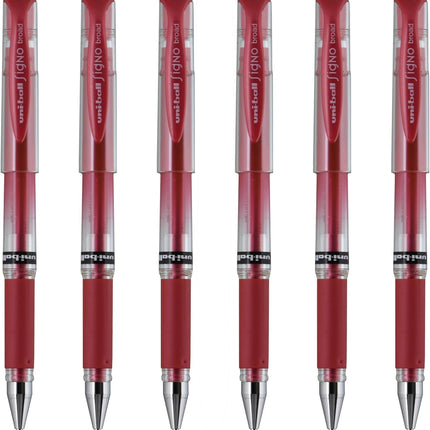 uniball Signo Gel Impact Pens, Bold Point (1.0mm), Metallic Red Ink, 6 Pens