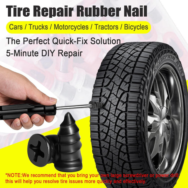 61 PCS Screw Type Tire Plug Kit with Screwdriver
