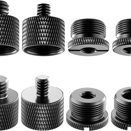 8 Pack Mic Stand Adapter 5/8 Female to 3/8 Male and 3/8 Female to 5/8 Male, 5/8 Female to 1/4 Male and 1/4 Female to 5/8 Male Screw Thread Adapter Mic for Microphone Stand Boom Arm Camera Tripod
