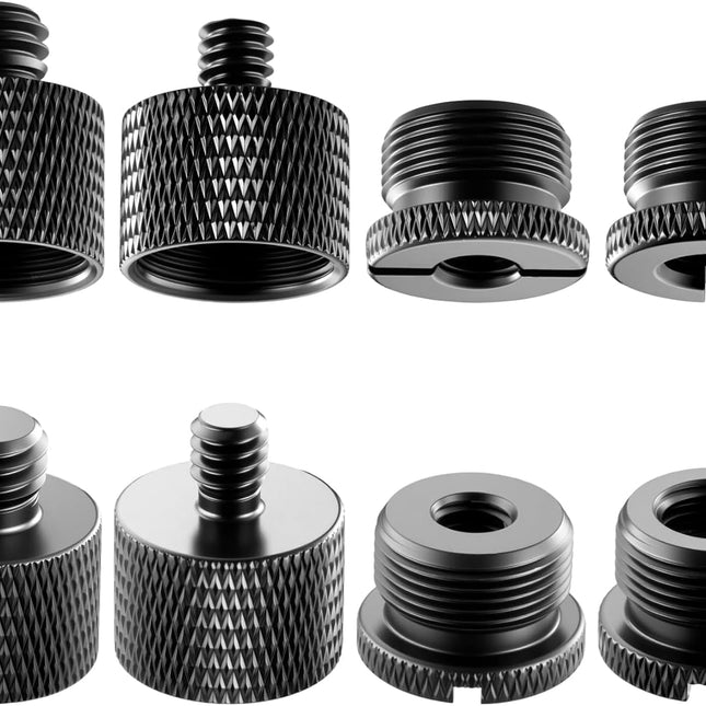 8 Pack Mic Stand Adapter 5/8 Female to 3/8 Male and 3/8 Female to 5/8 Male, 5/8 Female to 1/4 Male and 1/4 Female to 5/8 Male Screw Thread Adapter