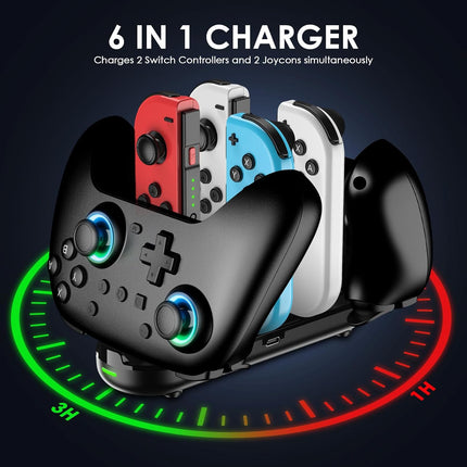 Switch Controllers 2 Pack with Charging Dock, Switch 2 Controller for Nintendo Switch/Switch 2/Lite/OLED, Wireless Switch 2 Pro Controller with RGB/Wake up/6-Axis Gyro/Dual Vibration/Turbo/Screenshot