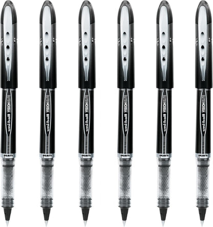 Rollerball Pen, Micro Point (0.5mm), Black Ink, 6 Pens