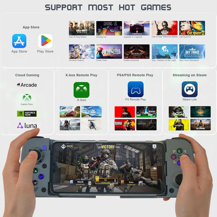 Joso Phone Controller for iPhone/Android Support Phone Case, Mobile Gaming Controller with Ergonomic Design - Wireless Gamepad for Cloud Gaming & PS Remote Play
