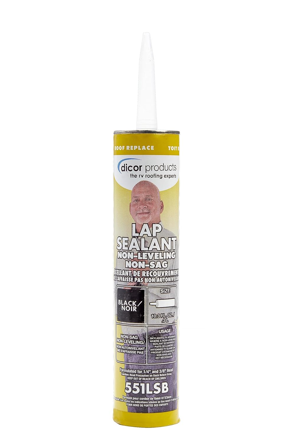 HAPS-Free NON-Leveling Lap Sealant - 10.3 Oz, Black, Secure, Ideal for RV Roofing, Maintenance, Repair, Appliance