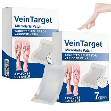 Vein Target Microdarts Patch, Professional Varicose Veins for Legs Patch, Natural Ingredients Leg Treatment for All Skin Types (2 Pack)