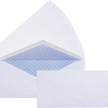 Amazon Basics #10 Security Tinted Business Envelopes for Documents and Invoices, Quality Seal, 4-1/8" x 9-1/2", White, Pack of 500