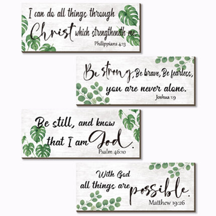 4 Pieces Bible Verses Wall Decor Rustic Wooden Christian Signs Farmhouse Religious Decor for Home Prayer - photo 10