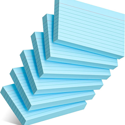 300 Count Index Cards 3 x 5 Inch Ruled Blue Index Cards, Flash Cards College Ruled for School, College, Office and Home Organization, Durable Study To Do List Note Cards with Ruled Lines