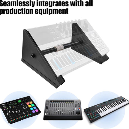 Desktop Stand Adjustable Length from 10.6" – 18.5" for Sampler/Synth/MIDI Controller/Drum Machine, Easy to adjust size and install for use. (big)