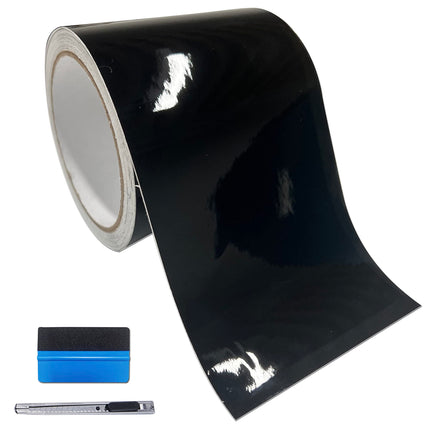 High Gloss Black Vinyl for Chrome Delete Window & Door Trim 2" x30ft