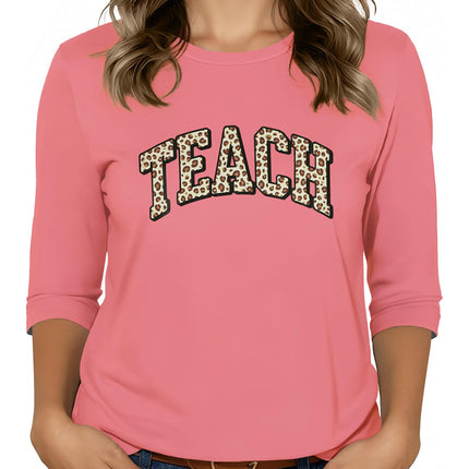 3/4 Sleeve Tops for Women Graphic Crew Neck Fall Blouses Spring T Shirts
