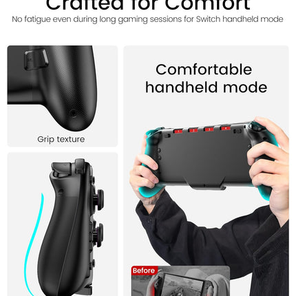 Spican Switch Controllers for Nintendo Switch/OLED Controller, Full-Size Switch Joy-pad for Better Handheld Mode, Switch Accessories Wireless Pro Controller with RGB Light/Battery/Turbo/Macro/4 Game Slot