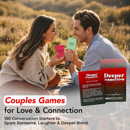 Deeper Connection, Couples Games with 150 Deep Questions to Build Intimate Connection & Trust, Relationship Couples Game for Date Nights, Wedding Gift for Couple